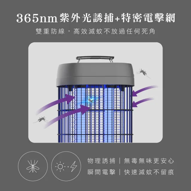 【KINYO】20W電擊式捕蚊燈 UVA燈管雙面電網滅蚊燈 電蚊燈 補蚊燈