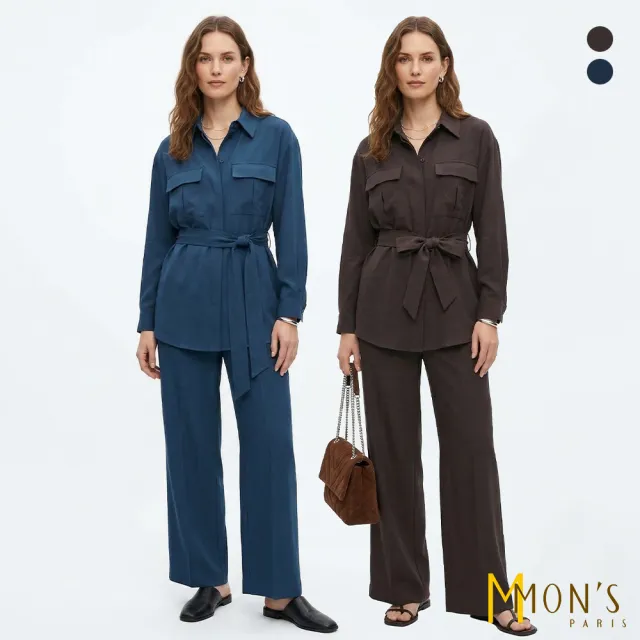 【MON’S】香格麻貼袋兩件式套裝 (2色任選)