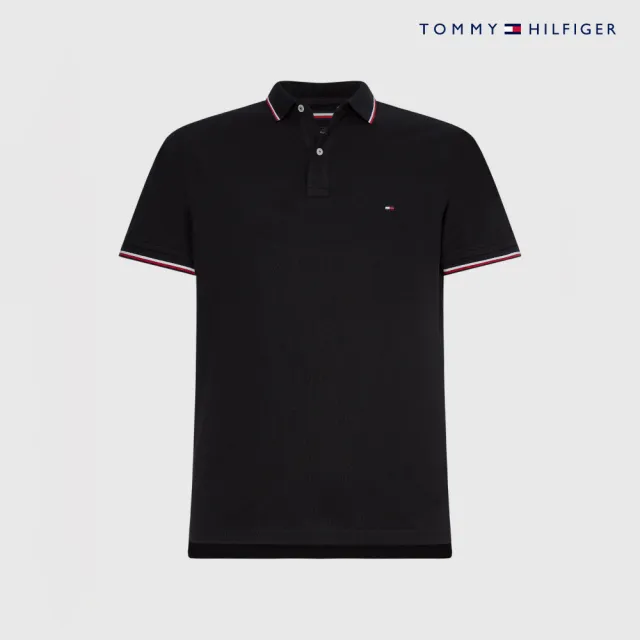 【TOMMY HILFIGER】官方旗艦館 CORE 修身版有機棉 POLO 衫_黑色