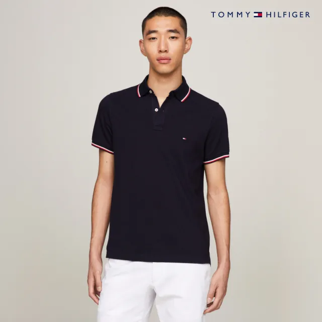 【TOMMY HILFIGER】官方旗艦館 CORE 修身版有機棉 POLO 衫_藍色