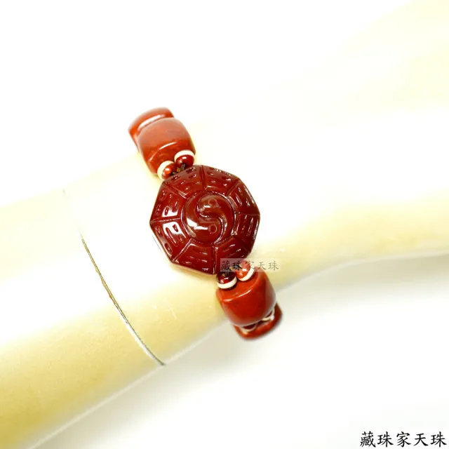 【藏珠家】紅玉髓兩儀八卦+阿卡板珠天珠手鍊