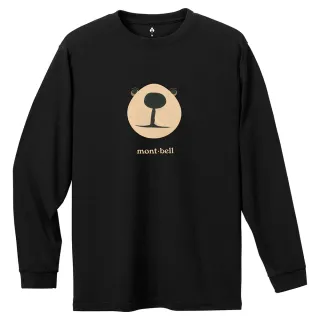 【mont bell】Wickron 長袖排汗T恤 Monta Bear Face熊臉 男T恤 黑1114773BK