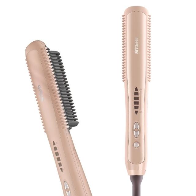 【G-PLUS 拓勤】帶線GP-ZH101 瞬熱溫控魔髮造型梳-莫蘭迪粉(電子梳直髮梳)