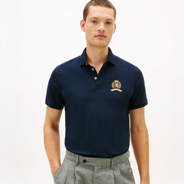 【TOMMY HILFIGER】官方旗艦館TH標準版型 Polo 衫_藍色