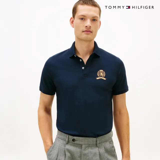 【TOMMY HILFIGER】官方旗艦館TH標準版型 Polo 衫_藍色