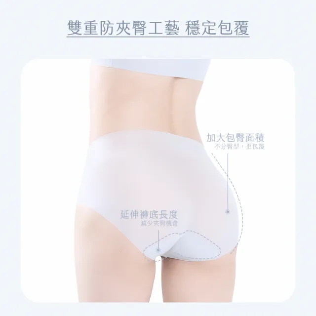 【MarCella 瑪榭】任選6件-肌呼無感-無痕抗菌內褲-中腰(痕隱型/女內褲/無痕內褲/抗菌內褲/面膜內褲)