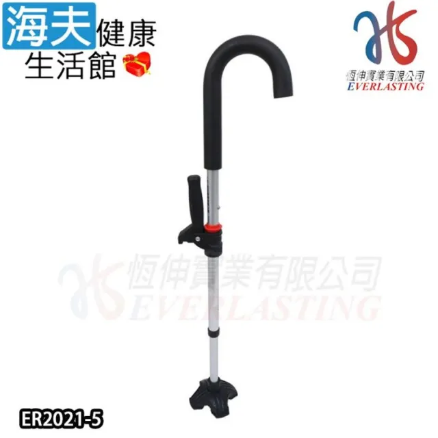 【海夫健康生活館】恆伸醫療用手杖(未滅菌) 鋁合金彎形單手拐杖/起身把/大腳套(ER2021-5)