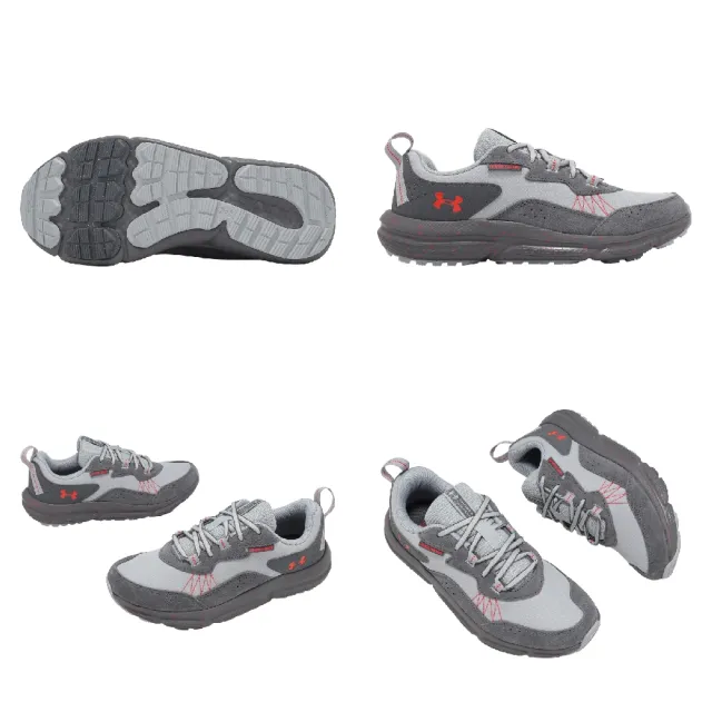 【UNDER ARMOUR】越野跑鞋 Charged Verssert 2 男鞋 灰 紅 抗撕裂 麂皮 3027178011