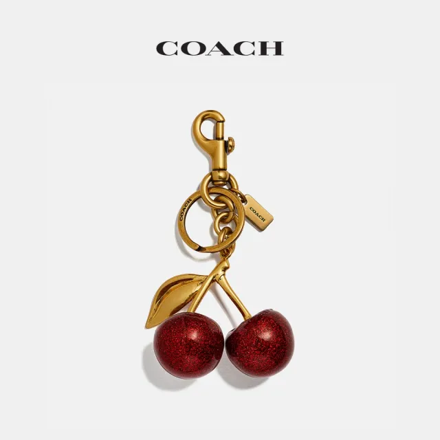 【COACH】蔻馳官方直營 櫻桃手袋掛飾 鑰匙圈 掛飾 吊飾-B4/紅蘋果色(77840)