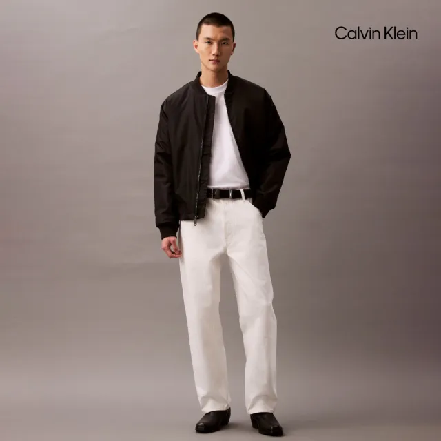 【CALVIN KLEIN】官方旗艦館 韓星金路雲同款 CK Calvin Logo 圓領上衣 _白色