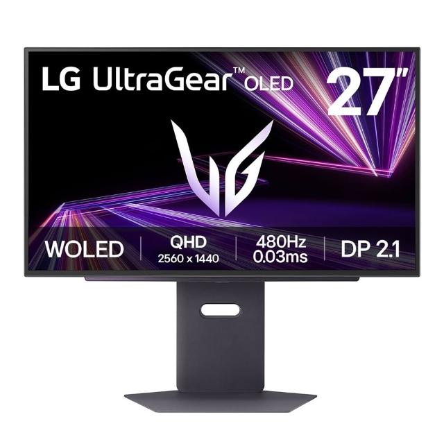  LG樂金 27GX790A-B 採用 26.5 吋 OLED 面板，提供 QHD (2560 x 1440) 解析度與 480Hz 超高更新率，1ms 反應時間及 1500000:1 高對比度，適合電競玩家追求極致流暢畫面。支援 HDMI 及 DisplayPort 輸入，178 度廣視角，亮度達 151~350 cd/m²，RGB LED 背光，無內建喇叭。重量 9.3kg，尺寸靈活調整 (605.2 x 579.3 x 249.1mm Up / 605.2 x 469.3 x 249.1mm Down)，享三年保固及 BSMI R3A062 認證。提升您的遊戲體驗，選購 LG 專業 OLED 顯示器！ 