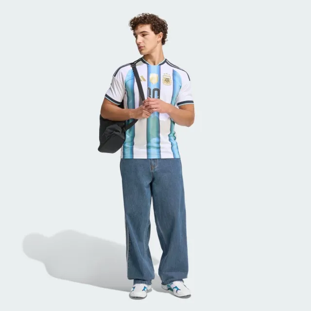 【adidas 愛迪達】世界盃 阿根廷 主場復刻版梅西球衣(KA8117 男款運動上衣 CLIMACOOL科技）