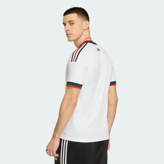 【adidas 愛迪達】世界盃 墨西哥 客場球衣(JZ0736 男款ORIGINALS V領運動上衣 CLIMACOOL科技)