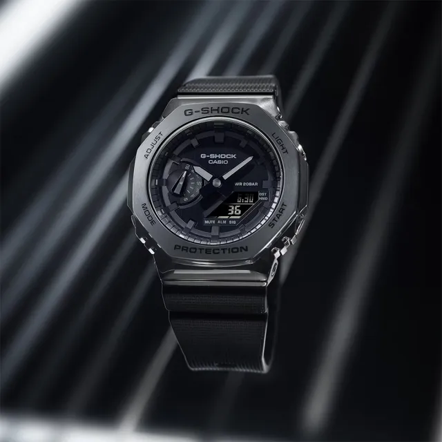 CASIO 卡西歐】G-SHOCK 農家橡樹八角雙顯電子錶(GM-2100BB-1A) - momo