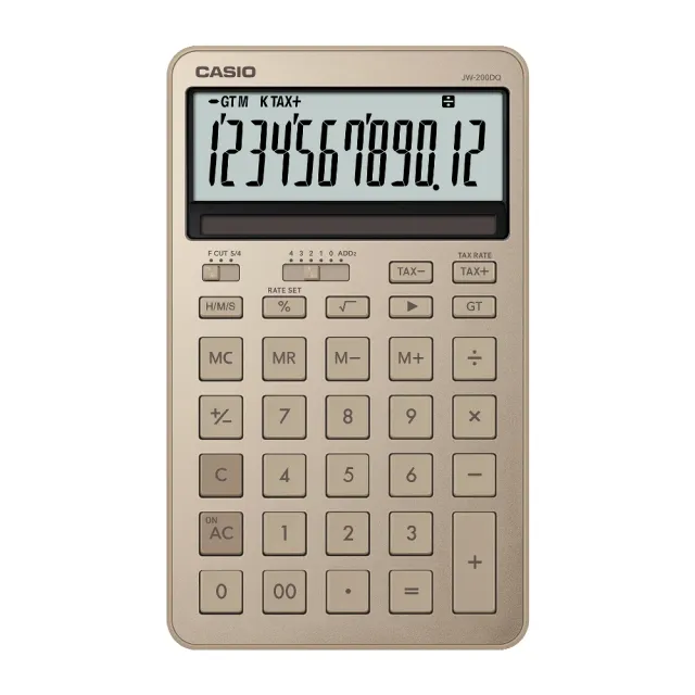 【CASIO 卡西歐】12位數 時尚計算機(JW-200DQ-GD)
