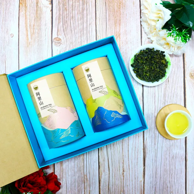 龍源茶品】茶山漫遊阿里山高山茶葉禮盒2罐組(150g/罐-共300g/附提袋