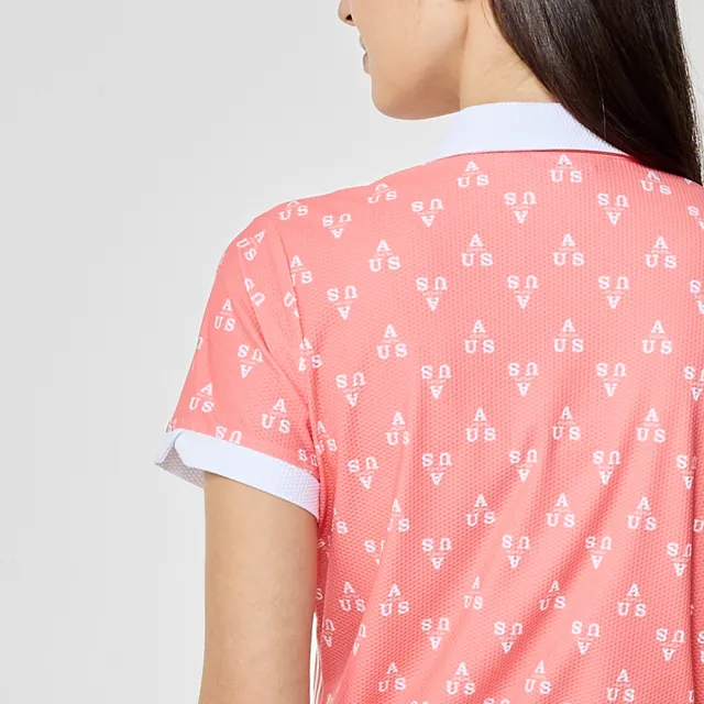 【PING】女款USA吸濕排汗短袖POLO衫-橘(環保素材/GOLF/高爾夫球衫/RA26113-25)