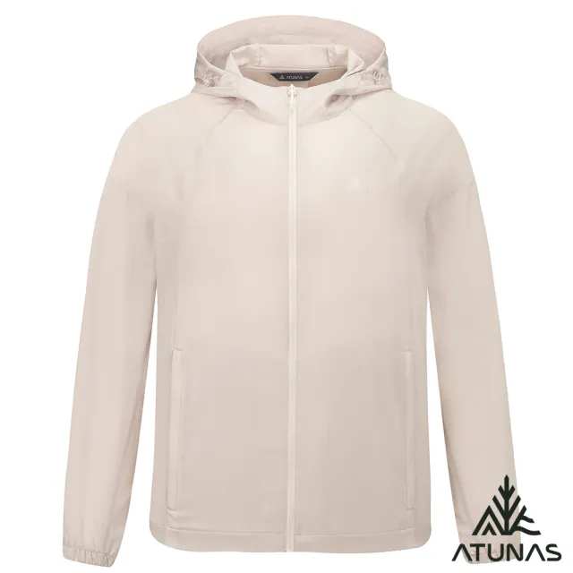 【ATUNAS 歐都納】女款蚊瘋不動涼感連帽外套(A1GA2604W奶茶/風衣/防曬/輕薄透氣)