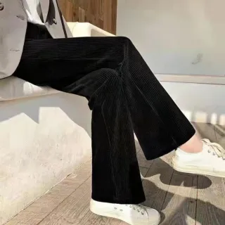 【Uicy】韓版高腰顯瘦加厚內刷毛運動寬褲 寬褲 褲子 女裝 P302