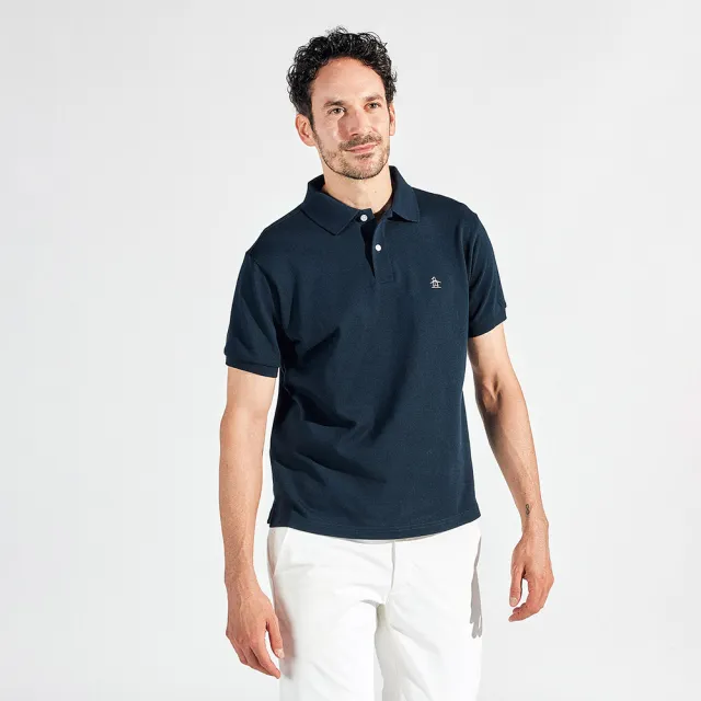 【Munsingwear】企鵝牌 男款藏青色高級材質親膚舒適透氣合身剪裁時尚風格短袖POLO衫 MGVJ2500