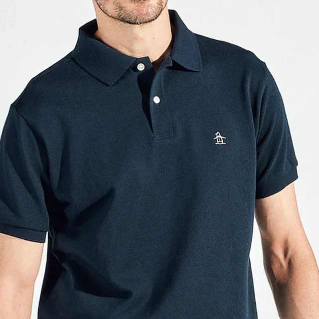 【Munsingwear】企鵝牌 男款藏青色高級材質親膚舒適透氣合身剪裁時尚風格短袖POLO衫 MGVJ2500