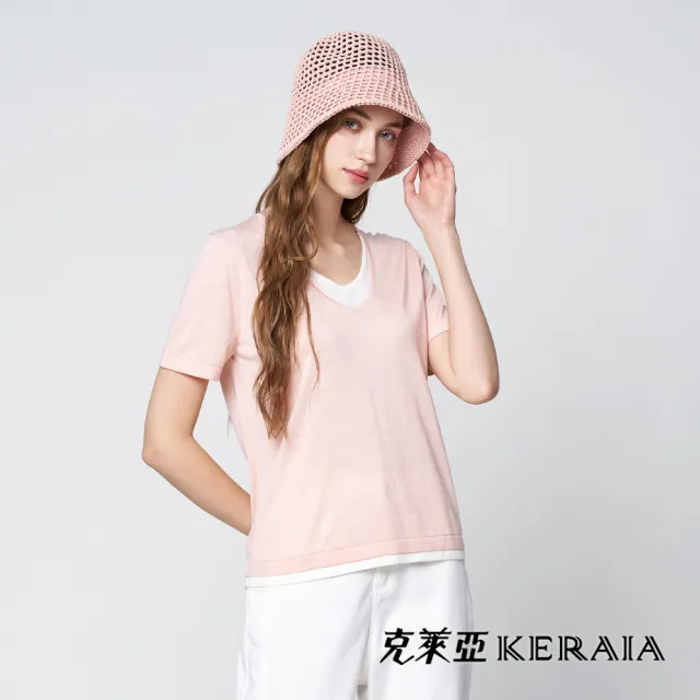 【KERAIA 克萊亞】輕柔春風萊賽爾/絲綿T/網格上衣(三款；多色)