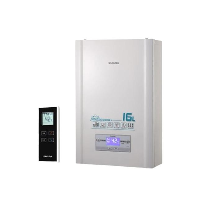 【SAKURA 櫻花】16L無線遙控智能恆溫強制排氣熱水器(DH1628 原廠技師到府基本安裝)