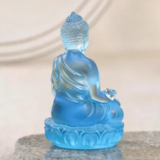 【LEEHER】琉璃佛像擺件/黃財神/擺件/招財小物/風水擺件/佛像擺件/車用擺件/藥師佛/桌面擺設/居家擺件/