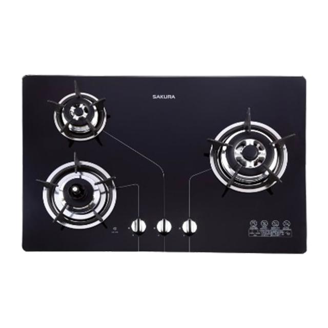 【SAKURA 櫻花】三口防乾燒節能黑色玻璃檯面爐(G2830KGB 原廠安裝)