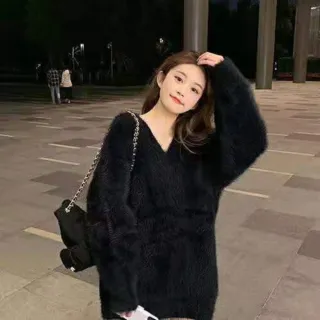 【Uicy】韓版溫柔甜美小仙女毛毛長袖上衣 長袖上衣 長袖t恤 衣 W246
