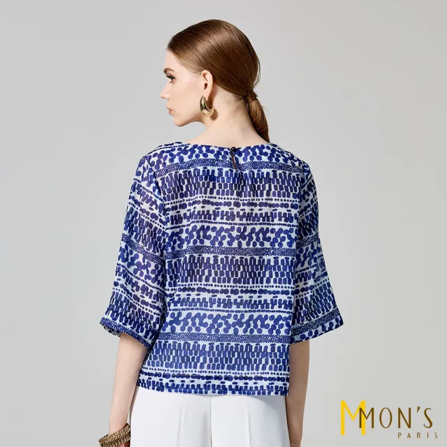 【MON’S】桑蠶印花絲棉上衣(直)