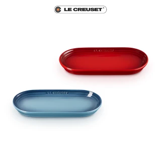 【Le Creuset】瓷器日式橢圓盤 25cm(櫻桃紅/水手藍 2色選1)