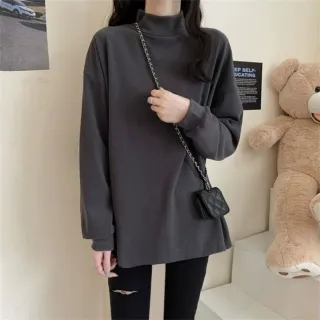 【Uicy】韓版半高領薄內刷毛內搭長袖上衣 長袖上衣 長袖t恤 衣 W321