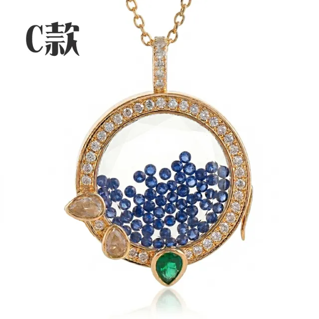 【Luster】38女王!天然寶石盒系列 藍寶石 長項鍊-任選(寶盒長項鍊珍藏心意)