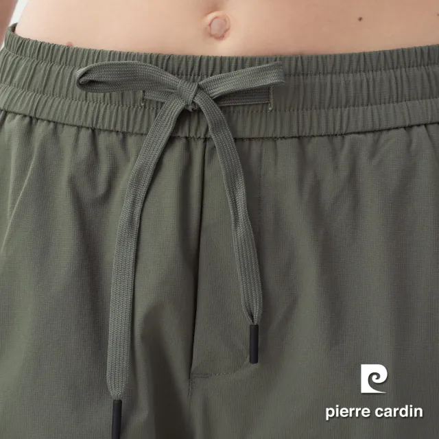 【pierre cardin 皮爾卡登】網路獨家 女款 快乾透氣輕量機能工裝長褲/寬褲-綠色(8267883-47)