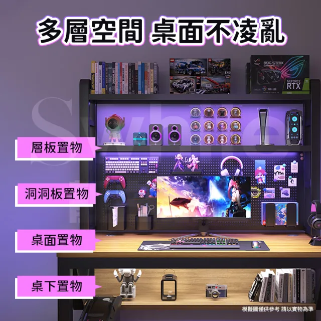 【靚白家居】重型工作桌 140公分 洞洞板電腦桌 (電競桌 書桌 工作桌 居家辦公桌 餐桌)