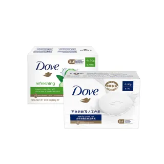 【Dove 多芬】香皂潔膚塊90g-4入(滋養柔嫩/清爽水嫩)