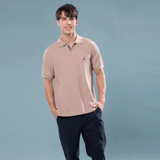 【NAUTICA】官方旗艦 男裝 百搭休閒短袖POLO衫-奶茶色