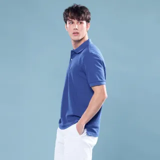 【NAUTICA】官方旗艦 男裝 百搭休閒短袖POLO衫-寶藍色