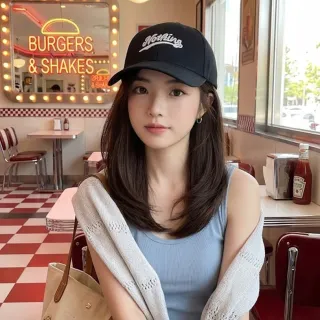 【HaNA 梨花】視覺小臉神器｜一秒出門免整理 韓國歐妮俐落棒球帽接髮片一體式假髮