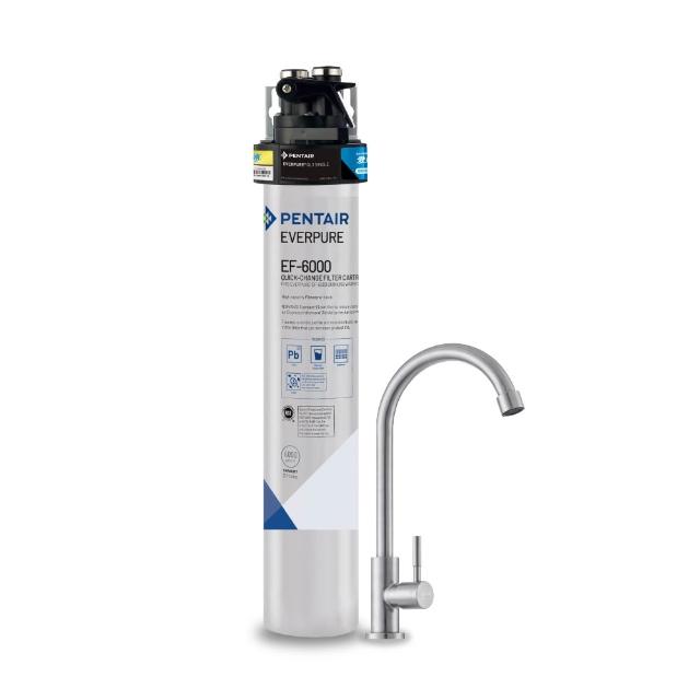 【EVERPURE 愛惠浦】櫥下型 PURVIVE-EF6000大流量不鏽鋼龍頭生飲淨水器