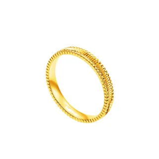 【周大福】條紋戒/波紋戒 素圈日常款 黃金戒指_計價黃金(3月超級新品/港圍11號)