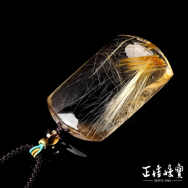 【正佳珠寶】金鈦晶 超頂級玻璃體 平安無事牌 30g 金鈦晶吊墜