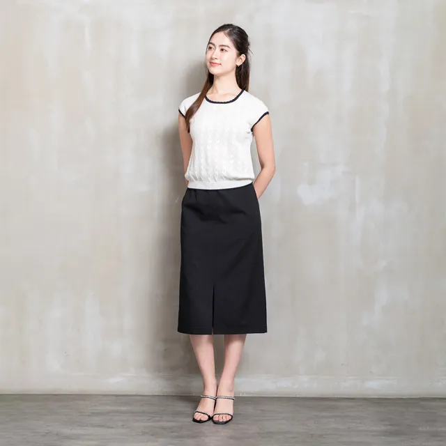 【perng yuh 芃諭名品】知性步履 側切接 直筒中裙(2026 SS Collection|5A春夏新品上市)