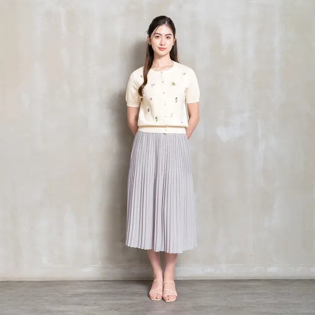 【perng yuh 芃諭名品】霧語詩節 鬆緊腰 雪紡褶裙(2026 SS Collection|5A春夏新品上市)