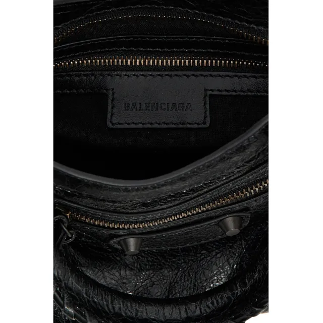 【Balenciaga 巴黎世家】Le City Mini羊皮手提/肩背/斜背/機車包 黑色 8063952ABEK1000『entrupy安心購』