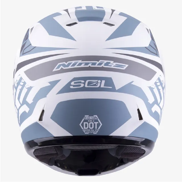 【SOL】SM-3 戰將 消光白/灰藍銀 可樂帽 全罩式 MD-04(可掀式安全帽│鏡片│內襯│輕量化)