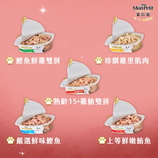 【MonPetit 貓倍麗】珍選餐盒 57gx48入(貓副食 貓餐盒 貓濕糧)
