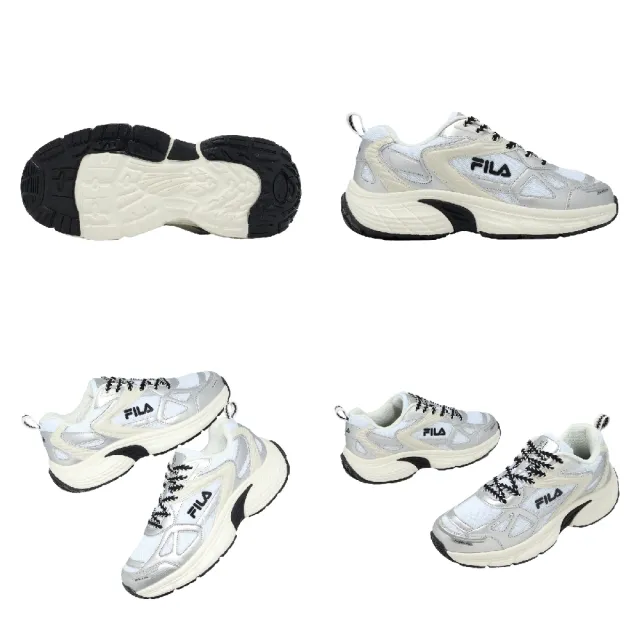 【FILA】休閒鞋 Cubix 男鞋 藍 銀 緩衝 拼接 運動鞋 1C342A810