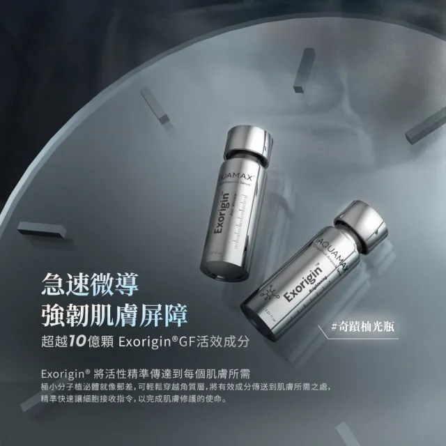 【AQUAMAX 奧科美氏】彈潤亮白全效保養組-美容儀+奇蹟柚光瓶(全效七合一/植泌體精華/葡萄柚植泌體)